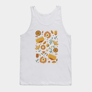 Autumn Folk Art Florals Tank Top